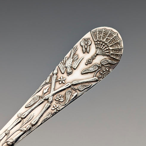 19 世紀 70 年代英國古董鍍銀黃油刀一對(帶盒)